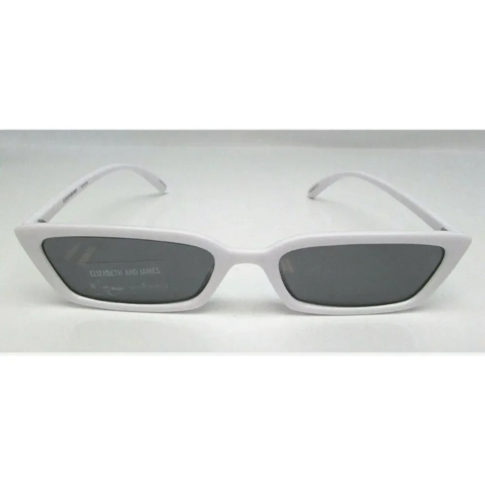 elizabeth and james white Small Rectangle frame black lens sunglasses wg01su03